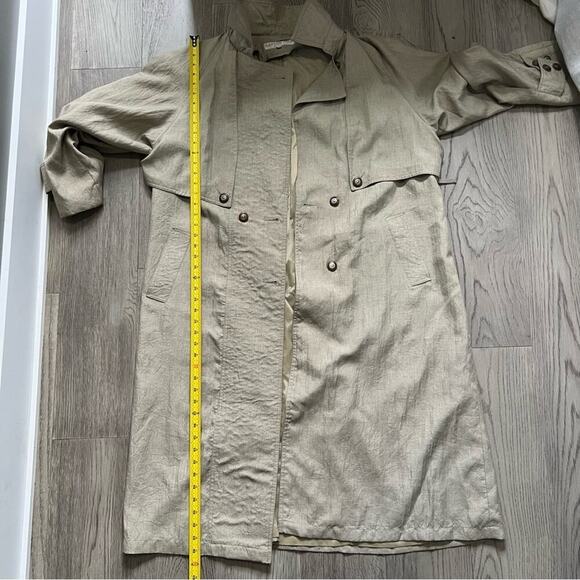 London Fog Tan Trench Coat with Belted Waist - Picture 7 of 8